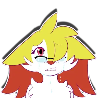 😭 raposa, chorando, anime, triste, desenho animado, fofo telegram sticker