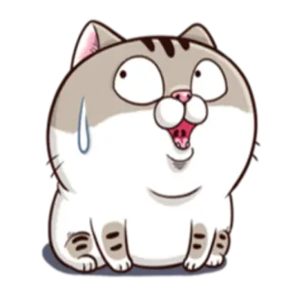 😰 猫, 漫画, 可愛い, 動物, ステッカー telegram sticker