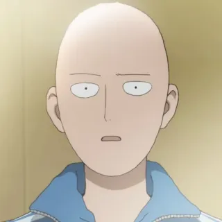 😦 Saitama One-Punch Man Saitama, One-Punch Man, anime, eroe, calvo, inerme telegram sticker