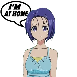 🏚 I'M AT HOME anime, cartoon, speech bubble, home, relaxed telegram sticker