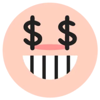 🤑 dinheiro, dólar, emoji, rosto whatsapp sticker