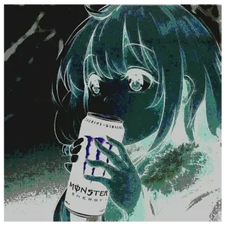 🍸 Anime, Monster Energy, Boisson, Dessin animé, Boisson énergisante, Manga telegram sticker