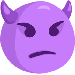 👿 diable, emoji, en colère, violet, cornes telegram sticker