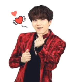 ❤ Suga k-pop, singer, artist, heart, cute, love, gesture telegram sticker