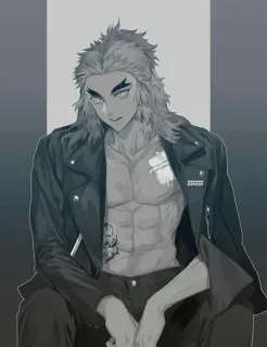 🔥 Kyojuro Rengoku Demon Slayer 煉獄杏寿郎, 鬼滅の刃, アニメ, 漫画, キャラクター, ファンアート telegram sticker
