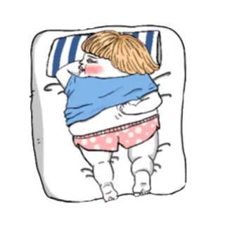 😴 Schlaf, Bett, Cartoon, faul, süß, blond whatsapp sticker