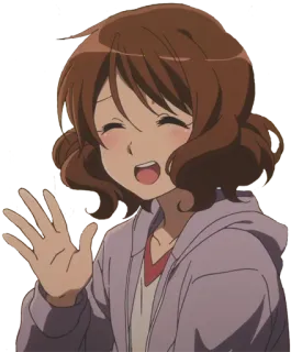 ☺️ Anime, Cartoon, Mädchen, winkend telegram sticker