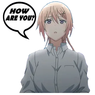 🤧 HOW ARE YOU? 动漫, 卡通, 问题, 问候, 角色, 女孩 telegram sticker