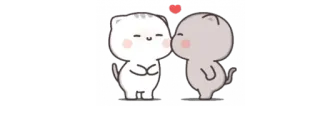 🔰 cat, kiss, love, cute, cartoon telegram sticker
