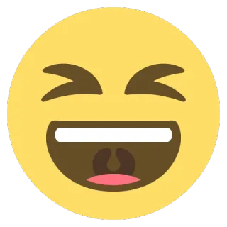 😆 Emoji, Lachen, Fröhlich, Gelb, Lustig, Ausdruck, Smiley whatsapp sticker