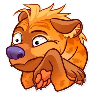😕 卡通, 动物, 狗, 鬣狗, 角色 telegram sticker