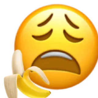 🥵 emoji, banana, sad, yellow telegram sticker