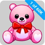 🎁 1 of 60K หมี, ตุ๊กตา, ของเล่น, น่ารัก, โบว์สีแดง, สีชมพู telegram sticker