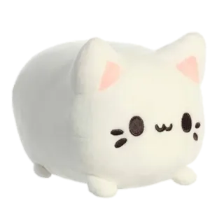 😺 gatto, kawaii, peluche, giocattolo, carino, bianco telegram sticker