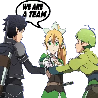 👤 WE ARE A TEAM teamwork, anime, friendship, team, character telegram sticker