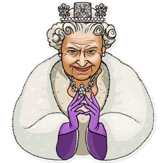 😁 Queen Elizabeth II reina, Elizabeth, real, monarca, dibujos animados, británico telegram sticker