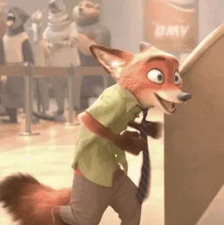 🦊 Nick Wilde Zootopia Cartoon, Animation, Fuchs, Rennen, Anzug telegram sticker