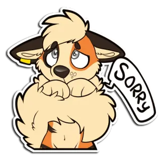 🙈 SORRY furry, anthropomorphic, apology, sad, cartoon, cute, sticker telegram sticker