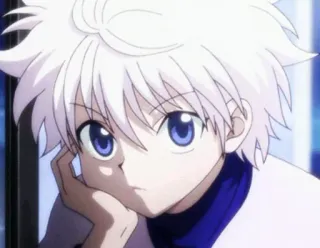 😐 Killua Zoldyck Hunter x Hunter アニメ, キャラクター, キルア, HUNTER×HUNTER, ゾルディック, 白髪, 青い目 telegram sticker
