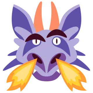 😡 dragon, monstre, mythique, feu, fantaisie, dessin animé, clipart whatsapp sticker