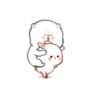 💗 Kreskówka, Zwierzęta, Niedźwiedź, Królik, Słodkie whatsapp sticker