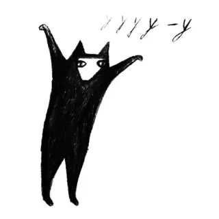 🐇 yyyy-y cat, drawing, cartoon, whimsical, funny, animal telegram sticker
