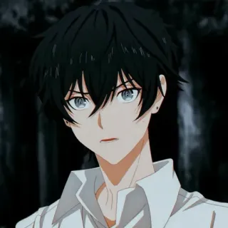 🕳 Anime, Pelo negro, Chico, Masculino, Personaje whatsapp sticker
