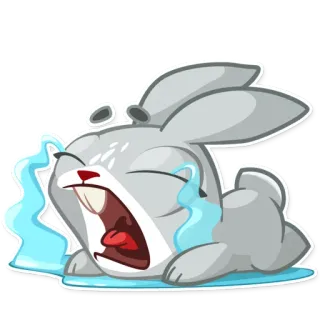 😭 うさぎ, 泣く, 悲しい, 動物, 漫画, 感情, ウサギ telegram sticker