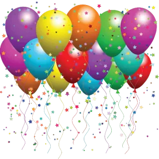 🎈 balloons, celebration, party, confetti, festive, colorful whatsapp sticker
