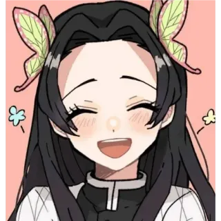 🙂 Shinobu Kocho Demon Slayer anime, cartoon, demon slayer, shinobu kocho, smiling, butterfly telegram sticker