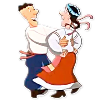 💃 Cartoon, Paar, Tanzen, Tracht, Volkstanz telegram sticker