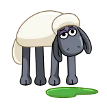 🤮 oveja, dibujos animados, animal, lindo, triste whatsapp sticker