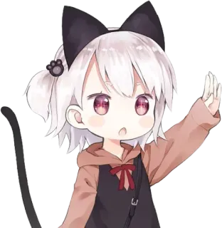 🤚 猫耳娘, アニメ, 漫画, かわいい, ちび, 可愛い, ペット telegram sticker