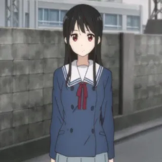 🍶 Anime, Mädchen, Schuluniform, Weiblich, Charakter whatsapp sticker