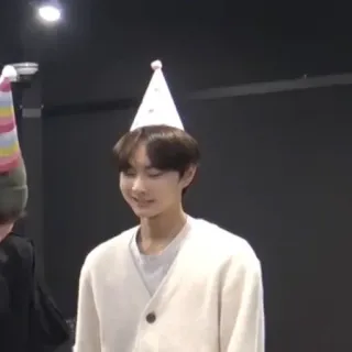 😏 anniversaire, fête, chapeau, célébration, kpop, coréen, asiatique, souriant whatsapp sticker