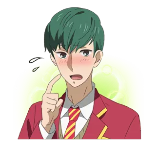 😳 anime, con trai, đỏ mặt, dễ thương, đồng phục telegram sticker
