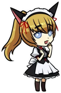 😸 จิบิ, อนิเมะ, เมด, หูแมว, น่ารัก, การ์ตูน telegram sticker