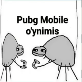 ⚒ PUBG Mobile Pubg Mobile o'ynimis PUBG Mobile, jeu vidéo, gaming, mème, dessin animé, ouzbek telegram sticker