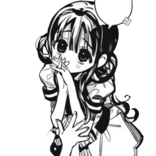 🥺 Anime, Garota, Preto e branco, Mangá telegram sticker
