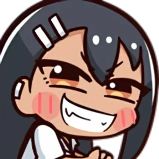 😈 Nagatoro Don't Toy With Me, Miss Nagatoro Аниме, Нагаторо, Мультфильм, Персонаж, Улыбается, Озорной, Дерзкий telegram sticker