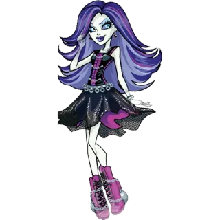 😏 Spectra Vondergeist Monster High 幽霊, 紫, 人形, モンスター, ハイ, スペクトラ・ヴォンダーガイスト, アニメ, 女の子 telegram sticker