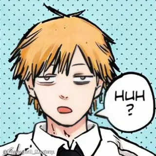 🪚 Denji Chainsaw Man HUH? Anime, Manga, Denji, Chainsaw Man, Hä?, Ausdruck telegram sticker