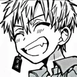 😁 Minamoto Kou Toilet-Bound Hanako-kun Anime, Manga, Dibujos animados, Feliz, Sonrisa whatsapp sticker