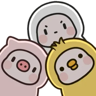 👋 可愛い, 動物, 漫画, 豚, 鶏, キャラクター telegram sticker