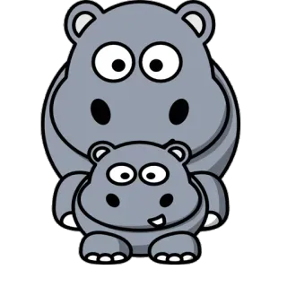 🧐 ฮิปโปโปเตมัส, ฮิปโป, สัตว์, การ์ตูน, น่ารัก, ภาพประกอบ, สัตว์ป่า telegram sticker