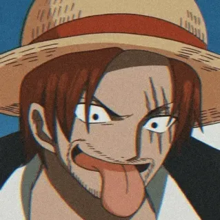 😛 Shanks One Piece シャンクス, ワンピース, アニメ, 海賊, 赤髪, 麦わら帽子 telegram sticker