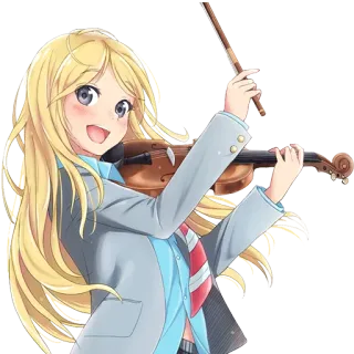 🎻 Kaori Miyazono Your Lie in April Anime, Violino, Musica, Ragazza, Personaggio, Bionda telegram sticker