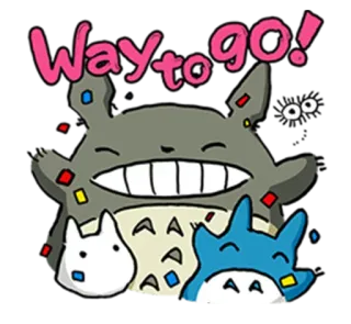 😁 Totoro Way to go! Totoro, Anime, Congratulazioni, Festa, Carino telegram sticker