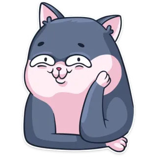 😏 猫, 贴纸, 可爱, 动物, 搞笑, 卡通 telegram sticker
