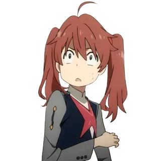 😳 Anime, Ragazza, Personaggio, Cartone animato, Capelli rossi, Codini telegram sticker